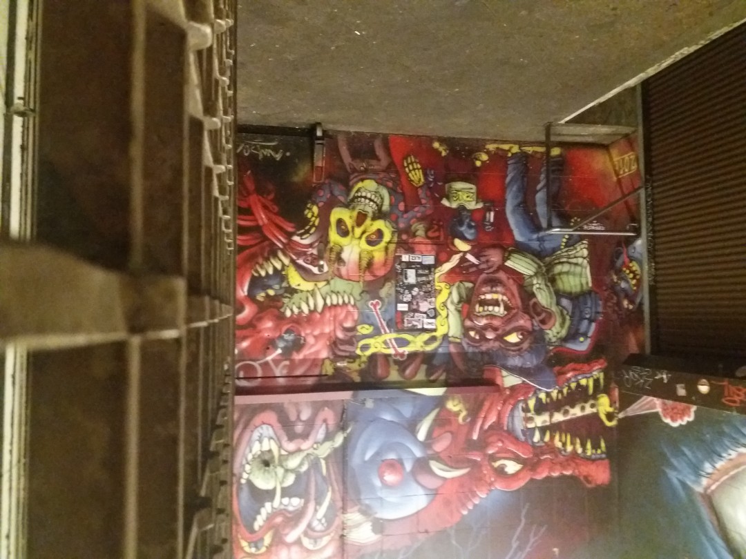 U-bahn station entry near some club in Berlin
